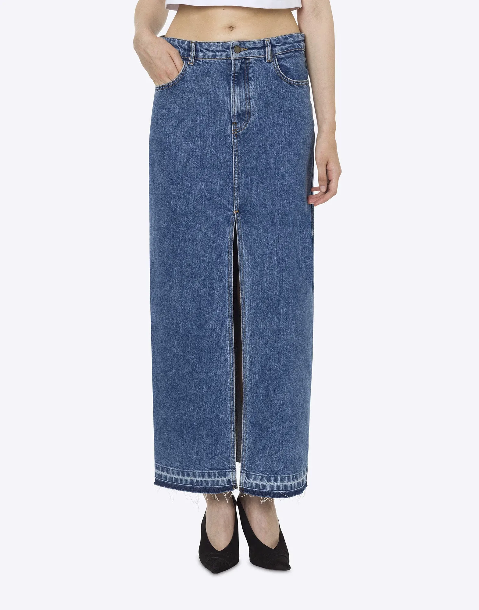 PHILOSOPHY Gonna in Denim con Spacco