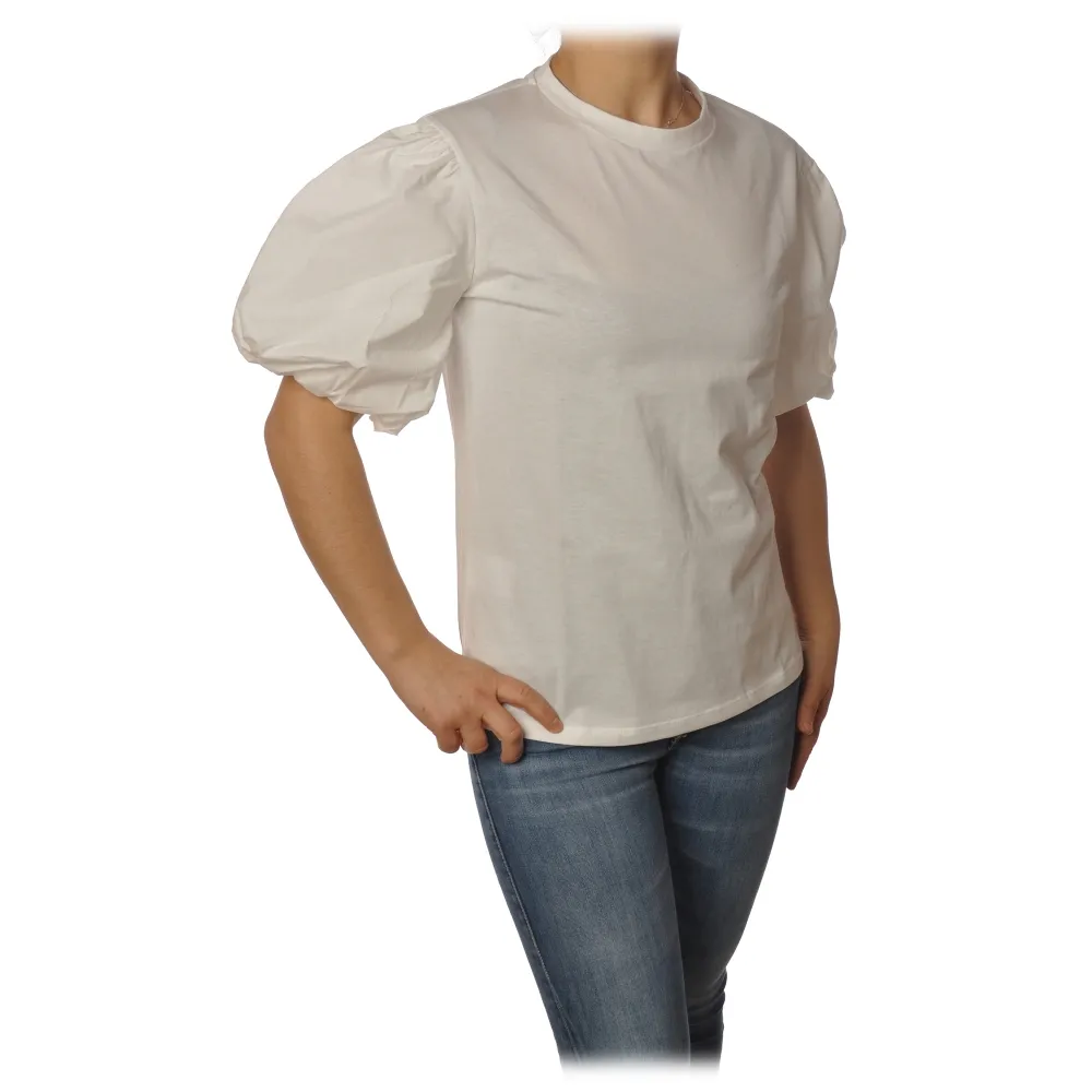 Pinko - T-shirt Bettyboop Girocollo Manica a Bombolino - Bianco - T-Shirt - Made in Italy - Luxury Exclusive Collection