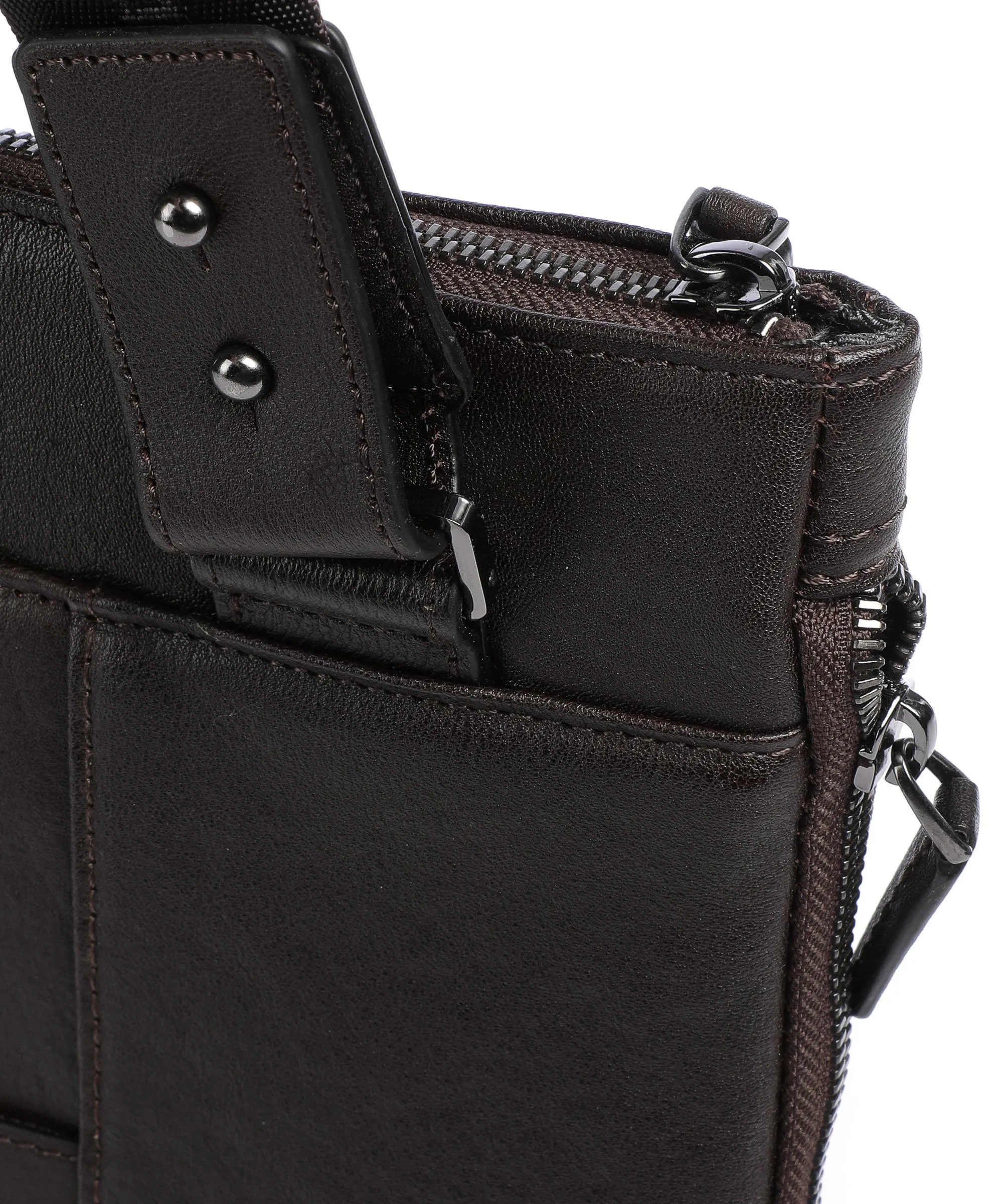  Piquadro Black Square Cartella 15″ pelle a grana fine marrone scuro  