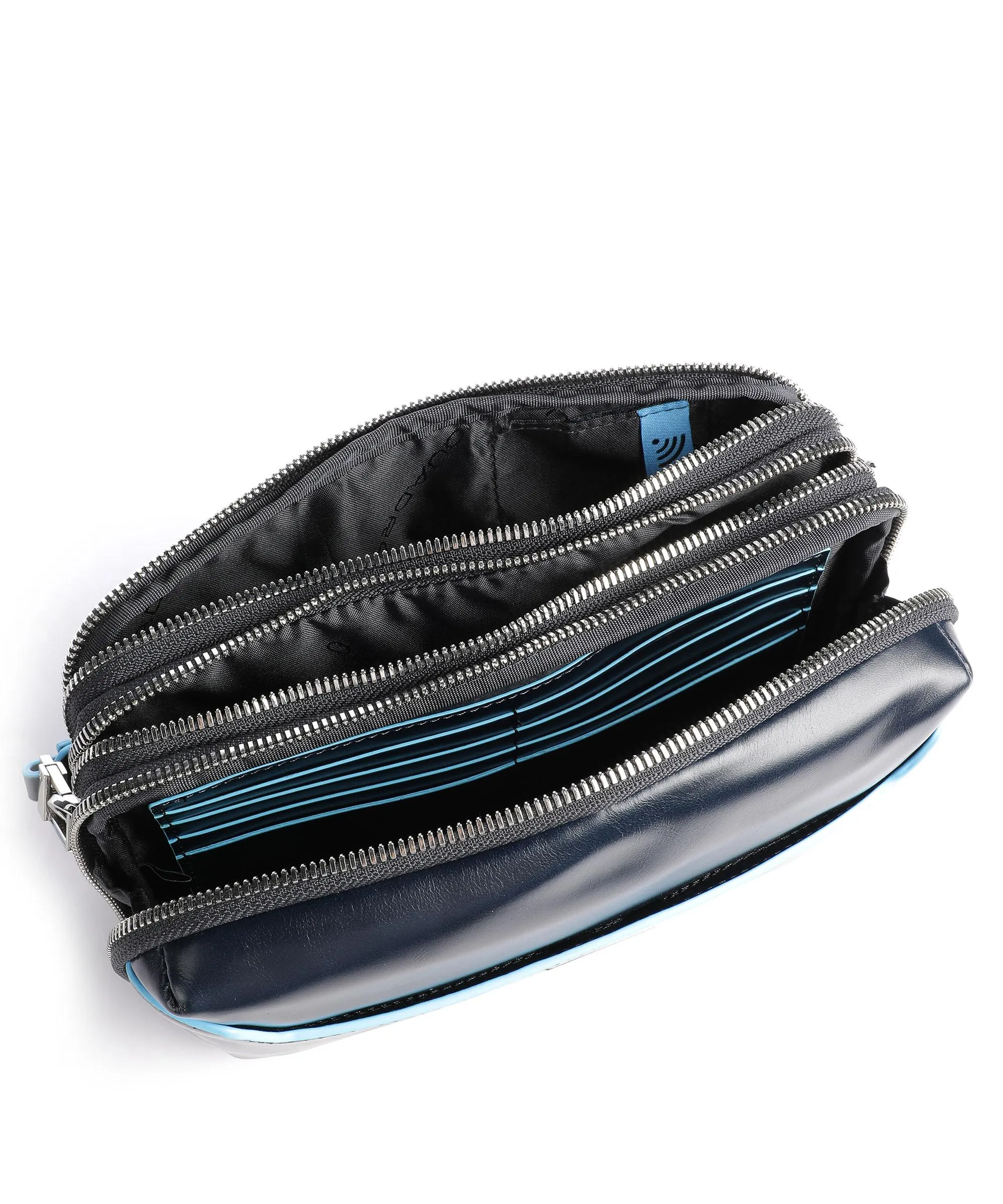  Piquadro Blue Square Borsa da polso pelle bovina blu scuro  