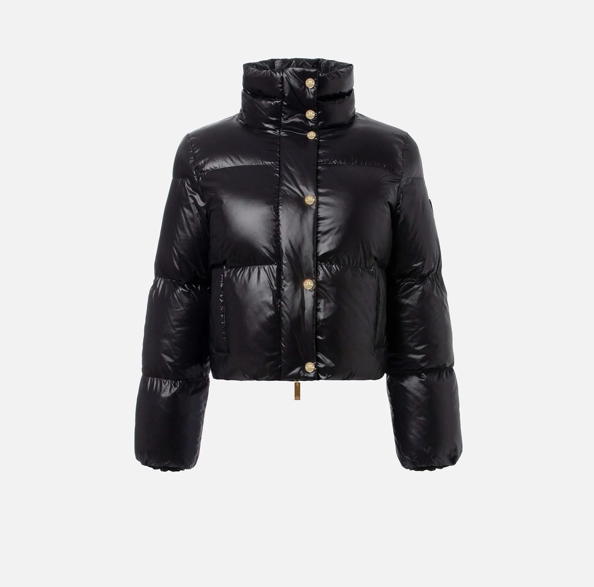 Piumino crop in vela satin Elisabetta Franchi PI55D36E2