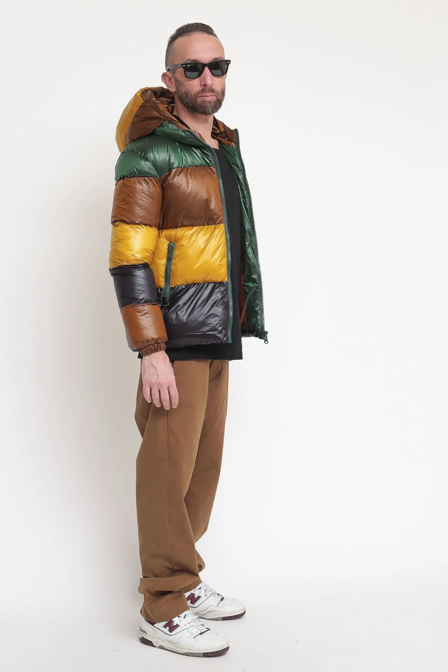 Piumino Righe - Verde Marrone Ocra Nero