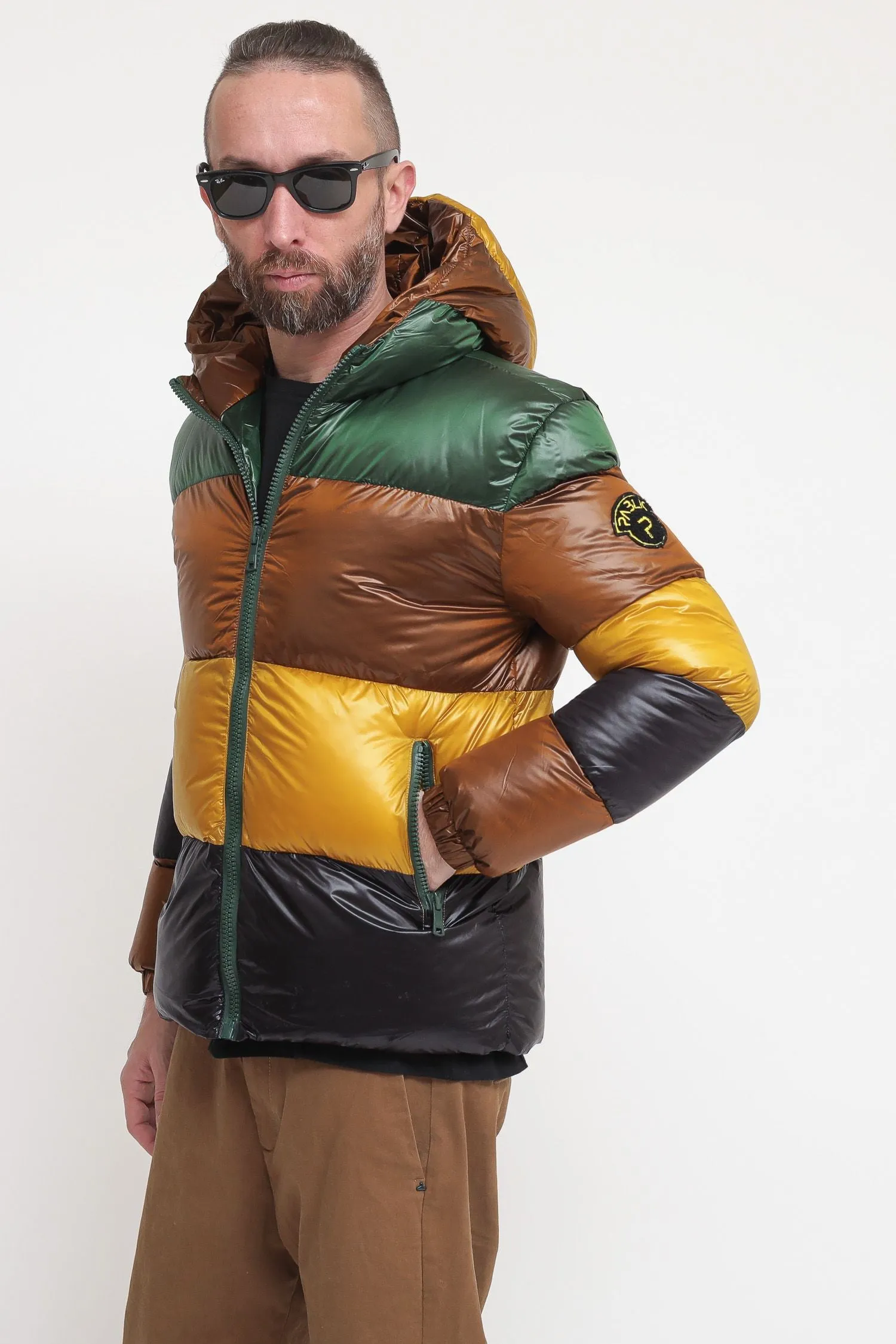 Piumino Righe - Verde Marrone Ocra Nero