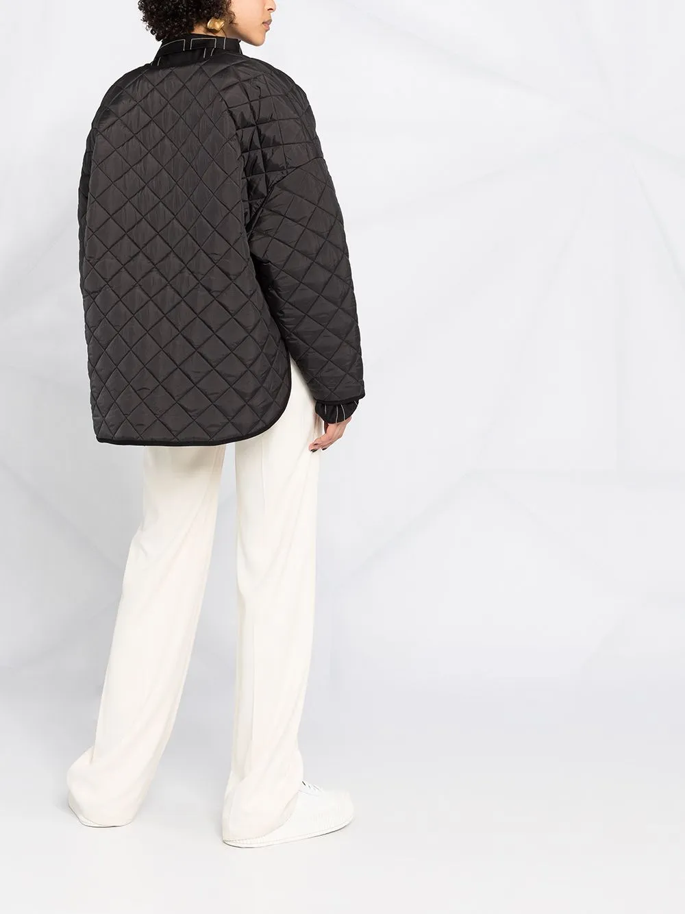Piumino trapuntato oversize in nero - toteme - donna