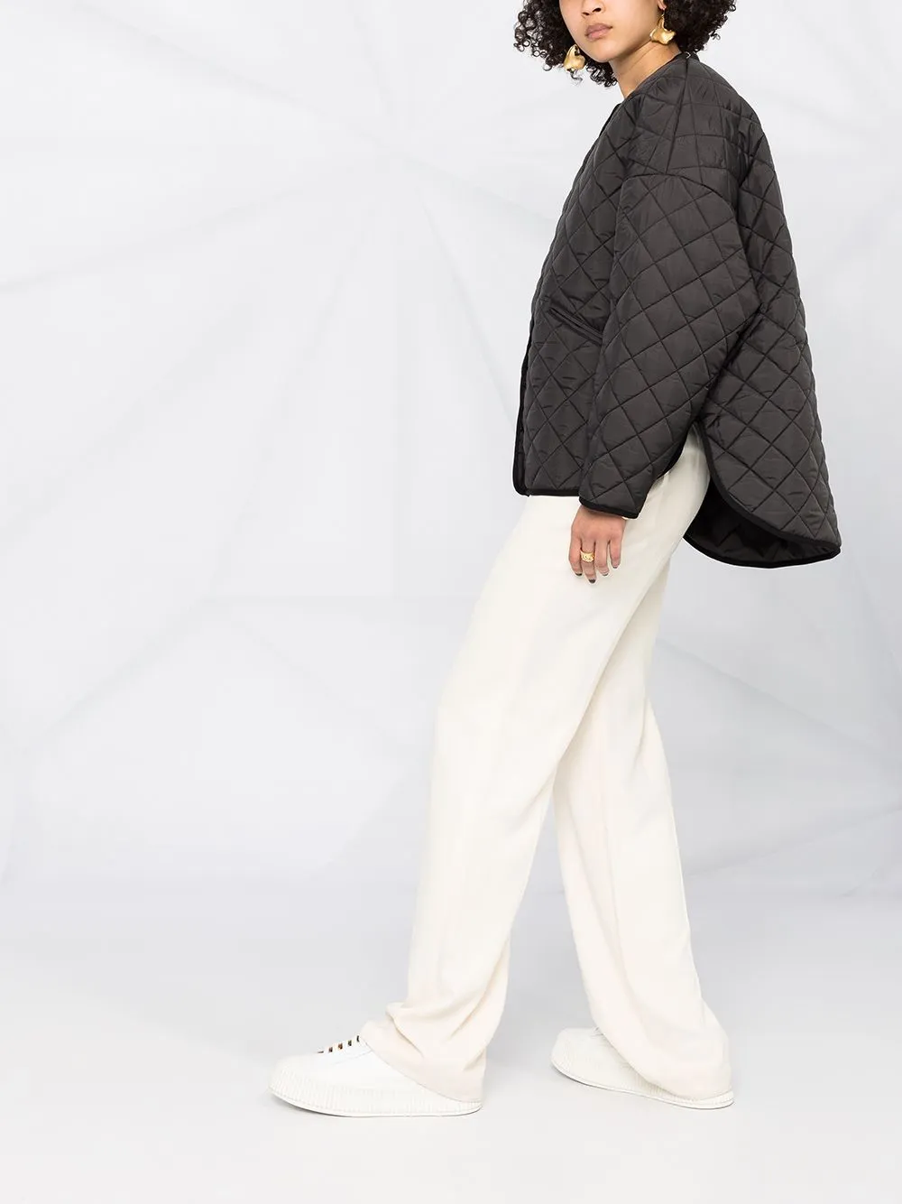 Piumino trapuntato oversize in nero - toteme - donna