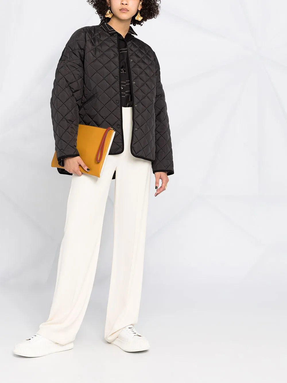 Piumino trapuntato oversize in nero - toteme - donna