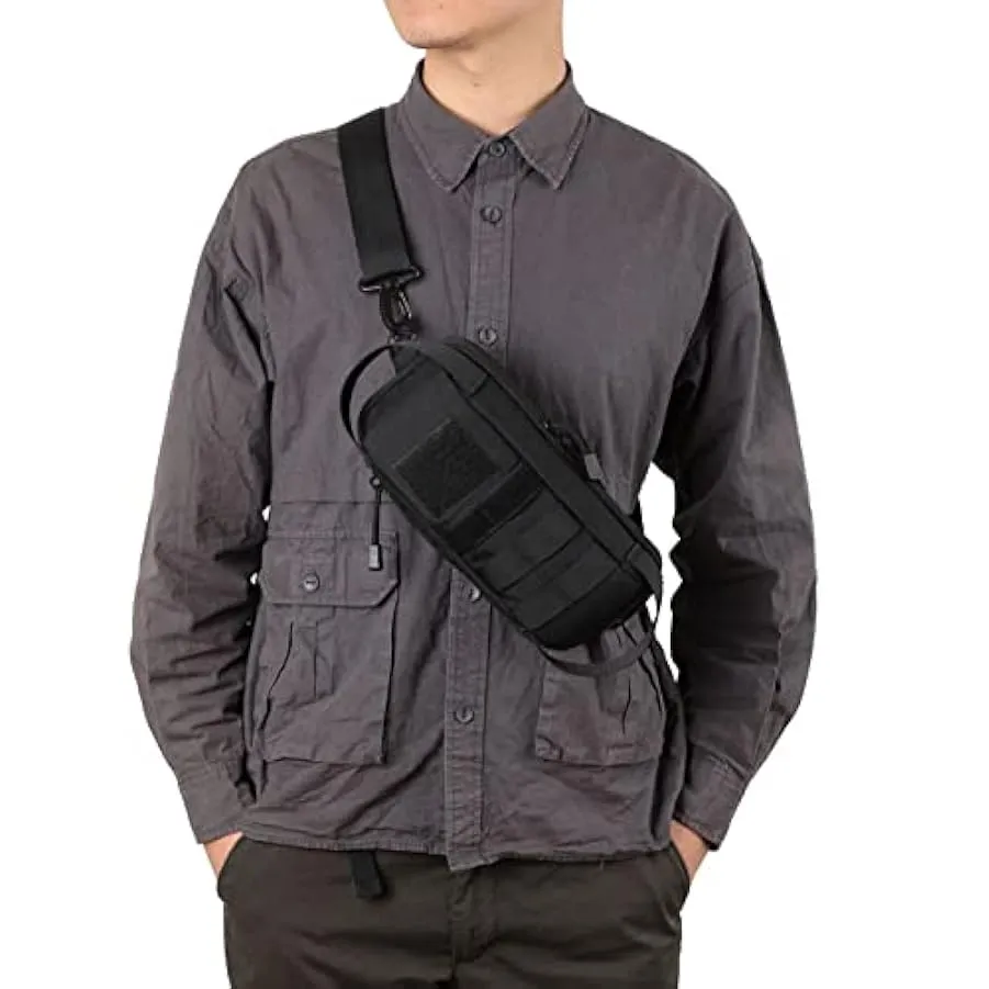 plplaaoo Borsa da Petto Per Uomo, Borsa a Tracolla Militare da Petto, Borsa da Viaggio Militare Impermeabile Multifunzione Borsa