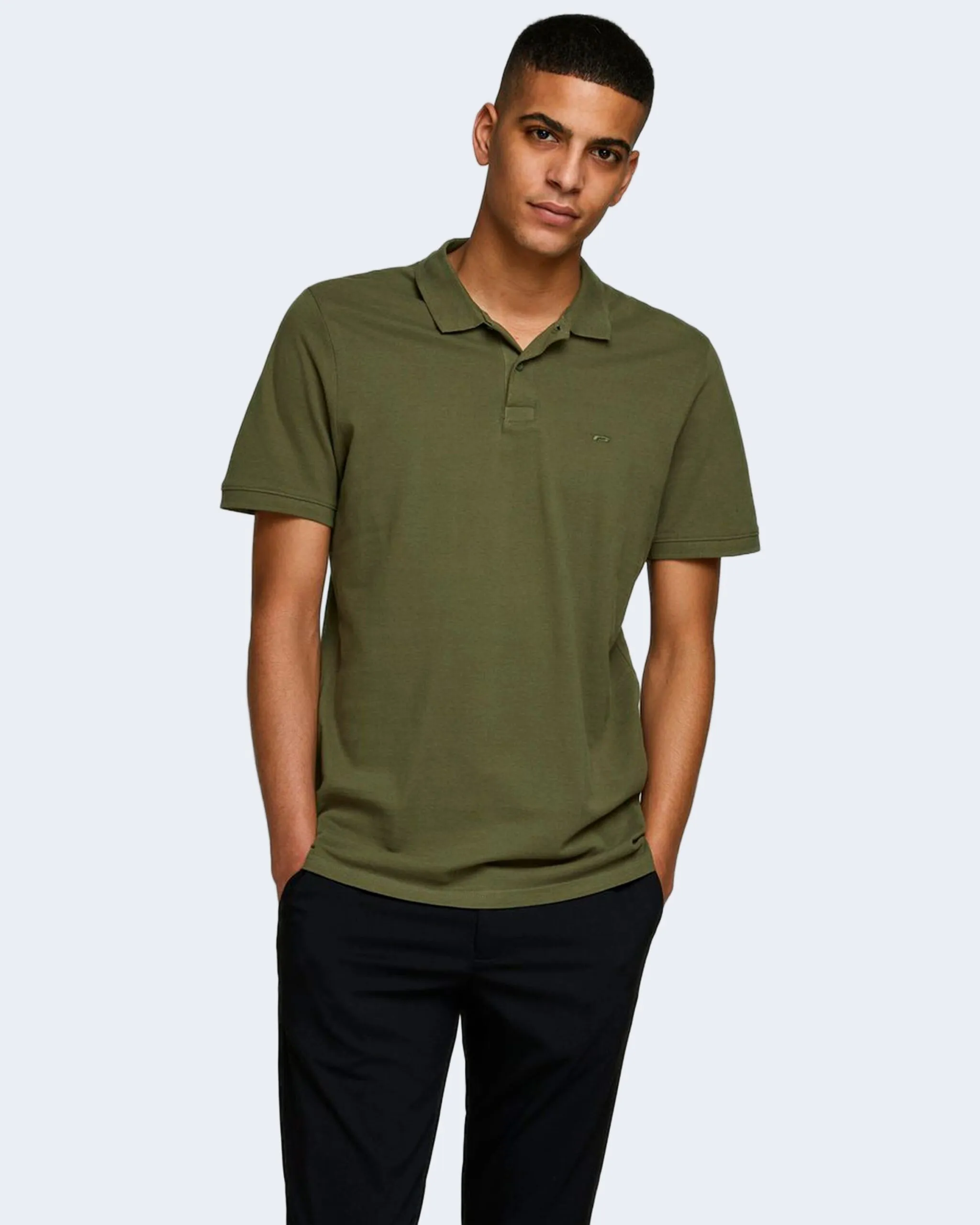 Polo manica corta Jack Jones JJEBASIC SS NOOS Verde Oliva