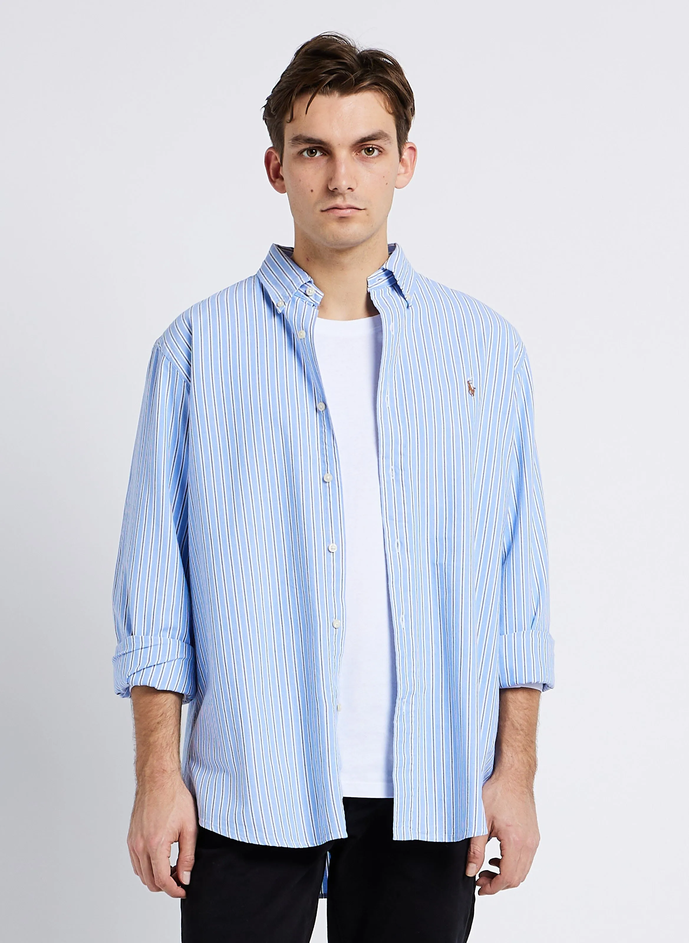  POLO RALPH LAUREN   Camicia collo button down in cotone a righe | Multicolore