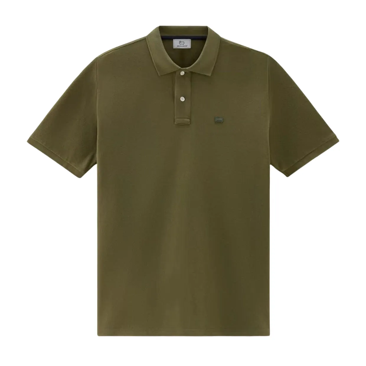 Polo Uomo Woolrich Logo Verde Oliva