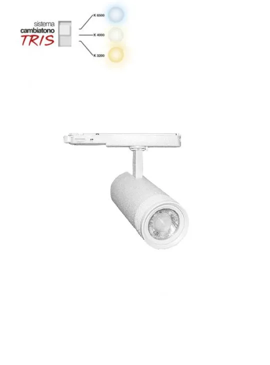Proiettore LED per binario elettrificato trifase 220V 25W - STONE 4017/BNC 