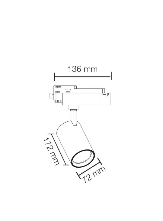 Proiettore LED per binario elettrificato trifase 220V 25W - STONE 4017/BNC 