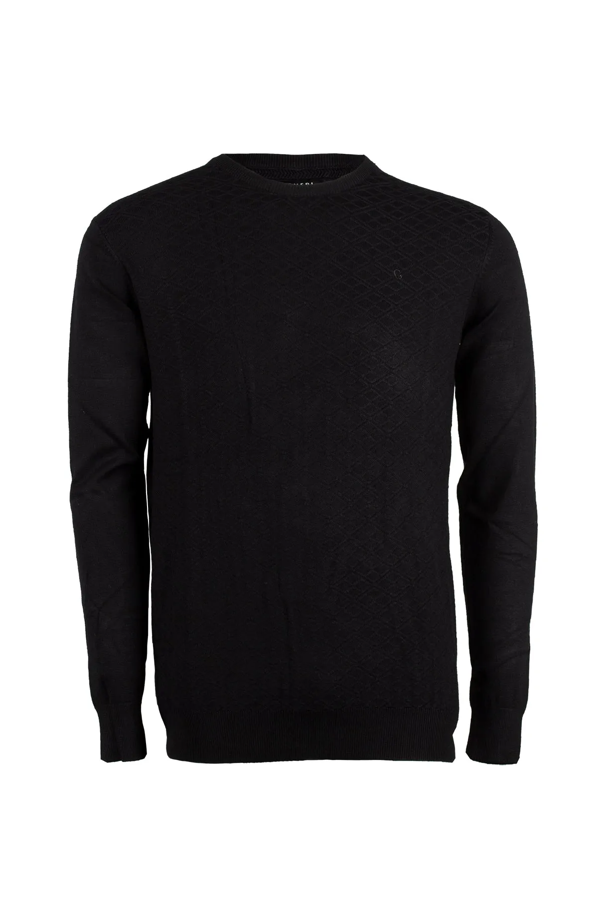 Pullover da uomo girocollo a trama lavorata
