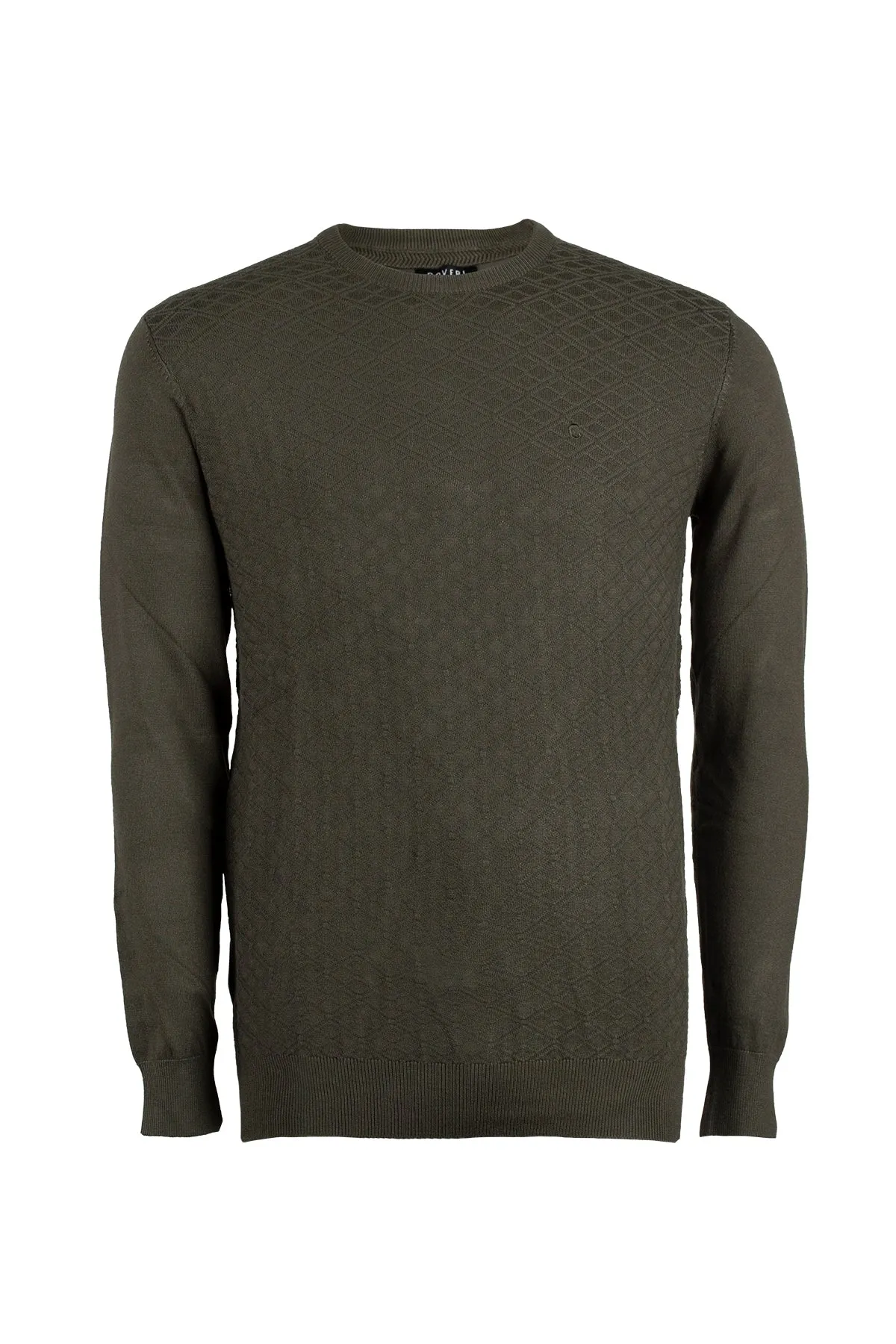 Pullover da uomo girocollo a trama lavorata