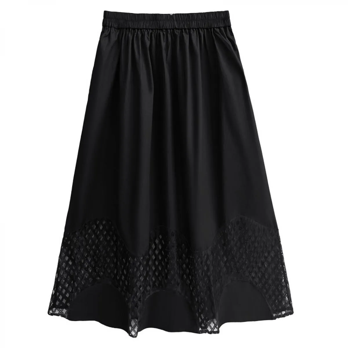 Qing Mo Casual Hem Mesh Gonna Donna Blu Nero 2023 Estate Nuova vita alta Slim Nicchia alla moda Gonna a linea Zxf2749