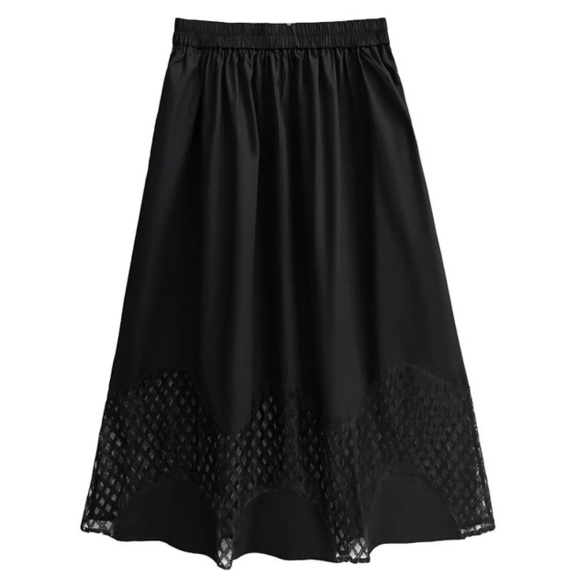 Qing Mo Casual Hem Mesh Gonna Donna Blu Nero 2023 Estate Nuova vita alta Slim Nicchia alla moda Gonna a linea Zxf2749