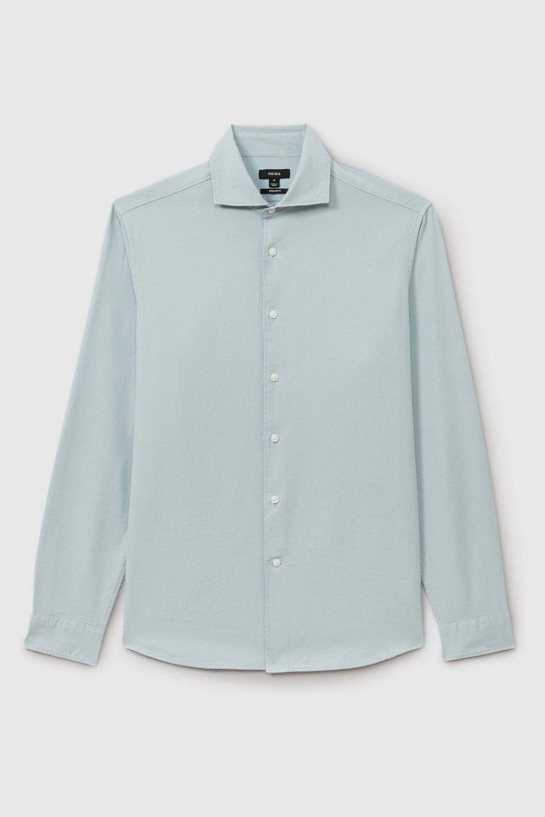 Reiss Camicia Cecil Textured Bottone passante tinta in capo    