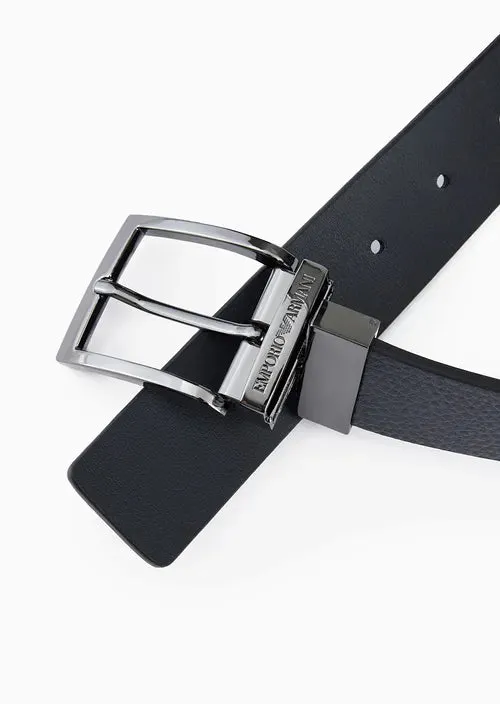 Reversible Leather Belt / Blue