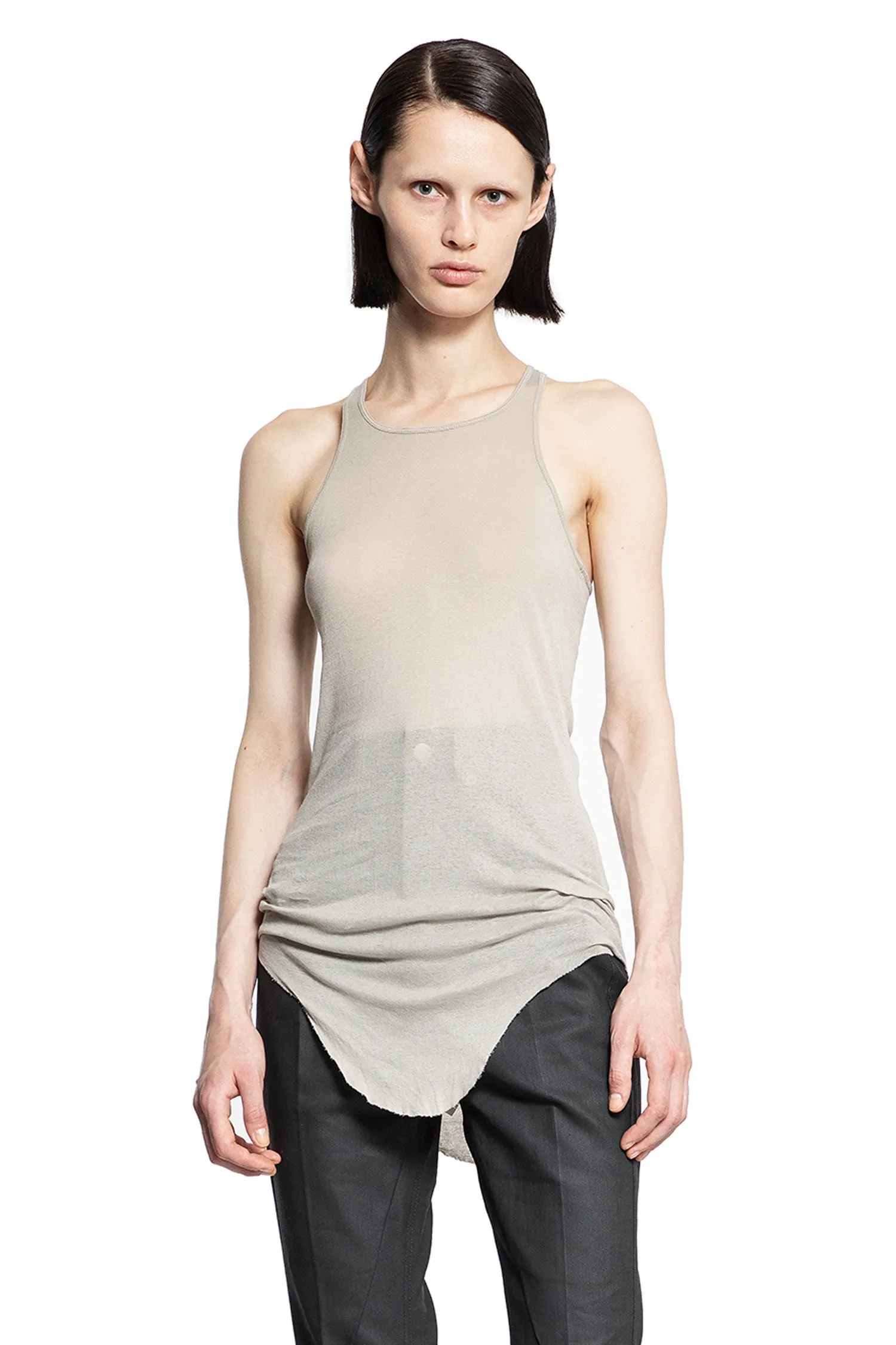 rick owens  basic rib tank in mini rib jersey 