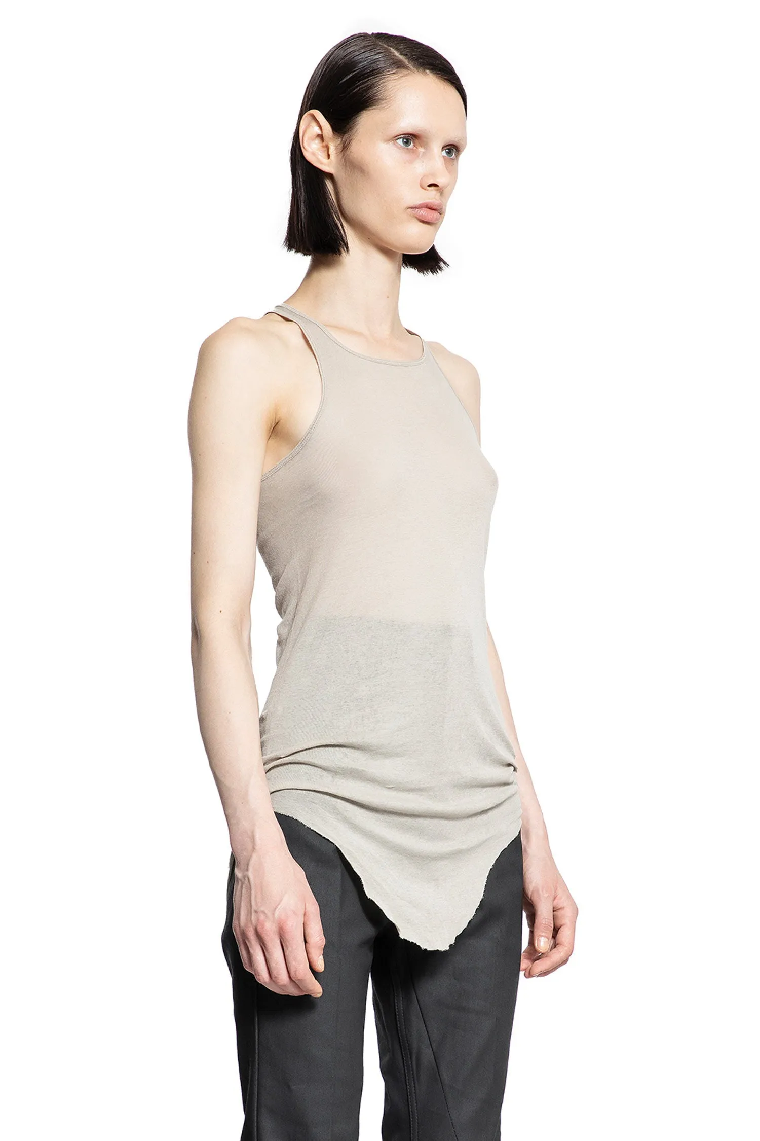 rick owens  basic rib tank in mini rib jersey 