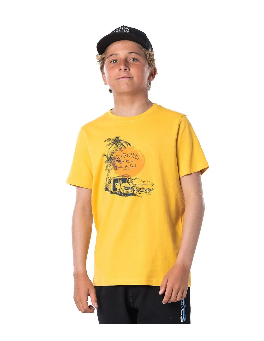 Rip Curl Coche Tee Boy Washed Yellow