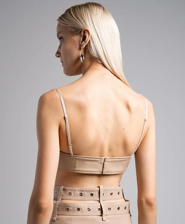 Rokh Top bralette beige con scollo aderente R0CA282NS