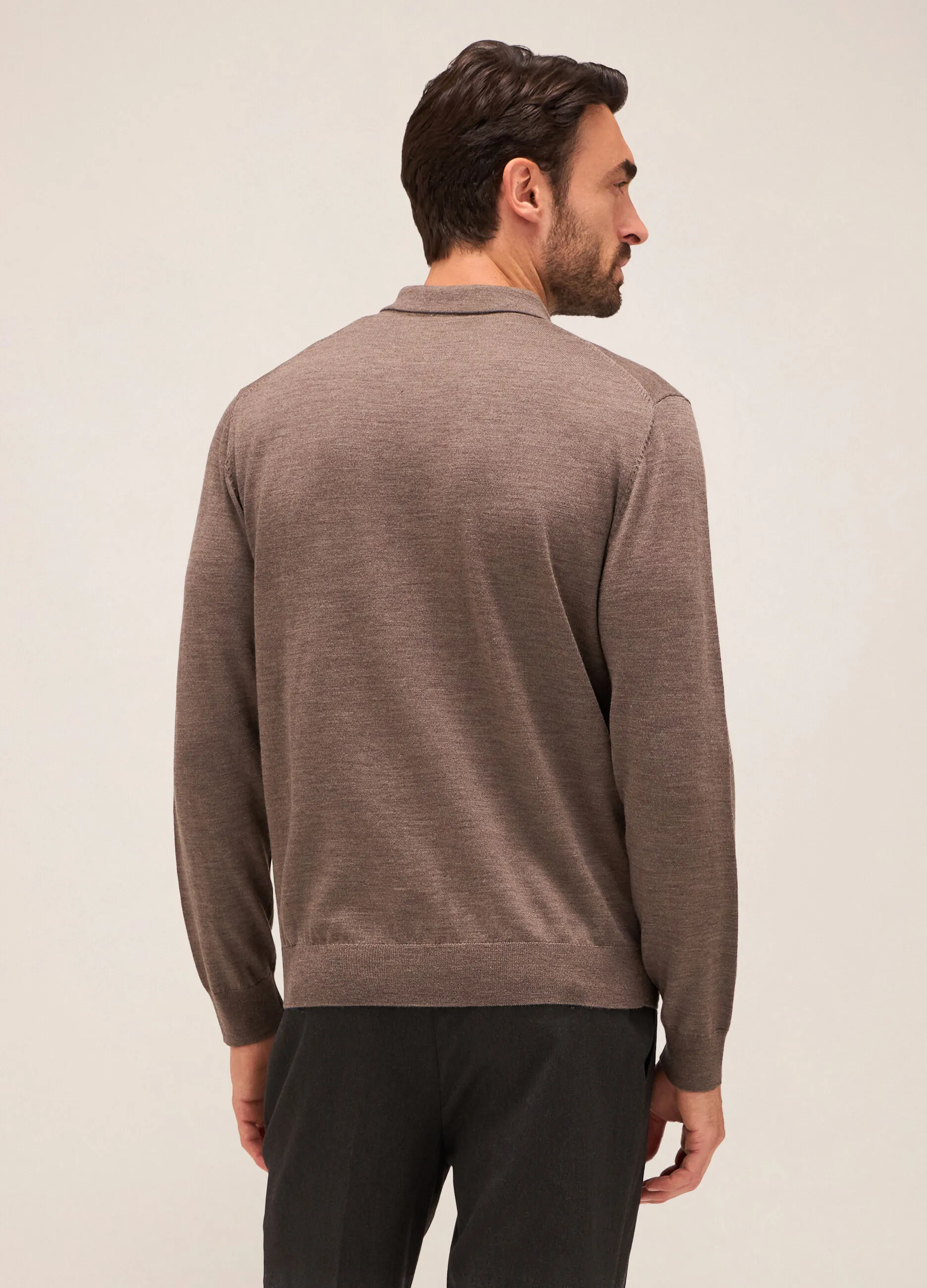 RUMFORD  Maglione colletto polo in pura lana merino uomo