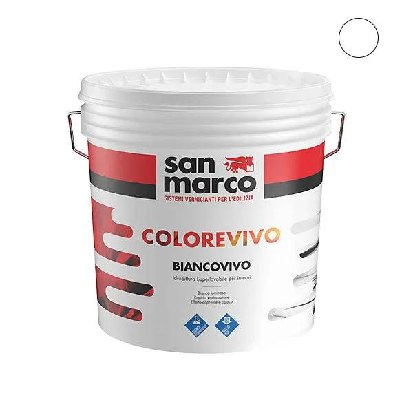 SAN MARCO COLOREVIVO BIANCOVIVO LT 1 IDROPITTURA SUPERLAVABILE