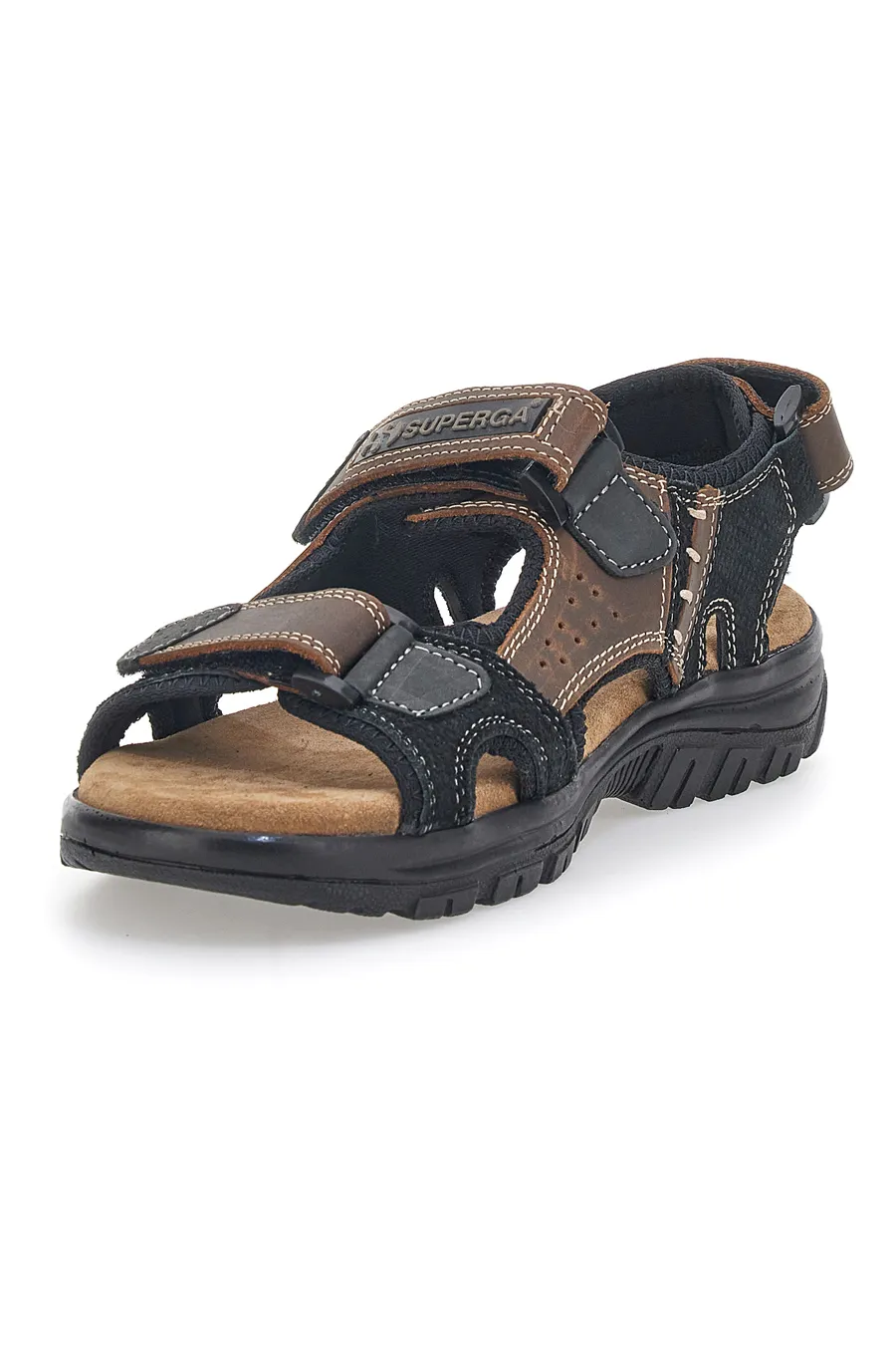 Sandali Marroni Con Sottopiede In Vera Pelle Superga 86545