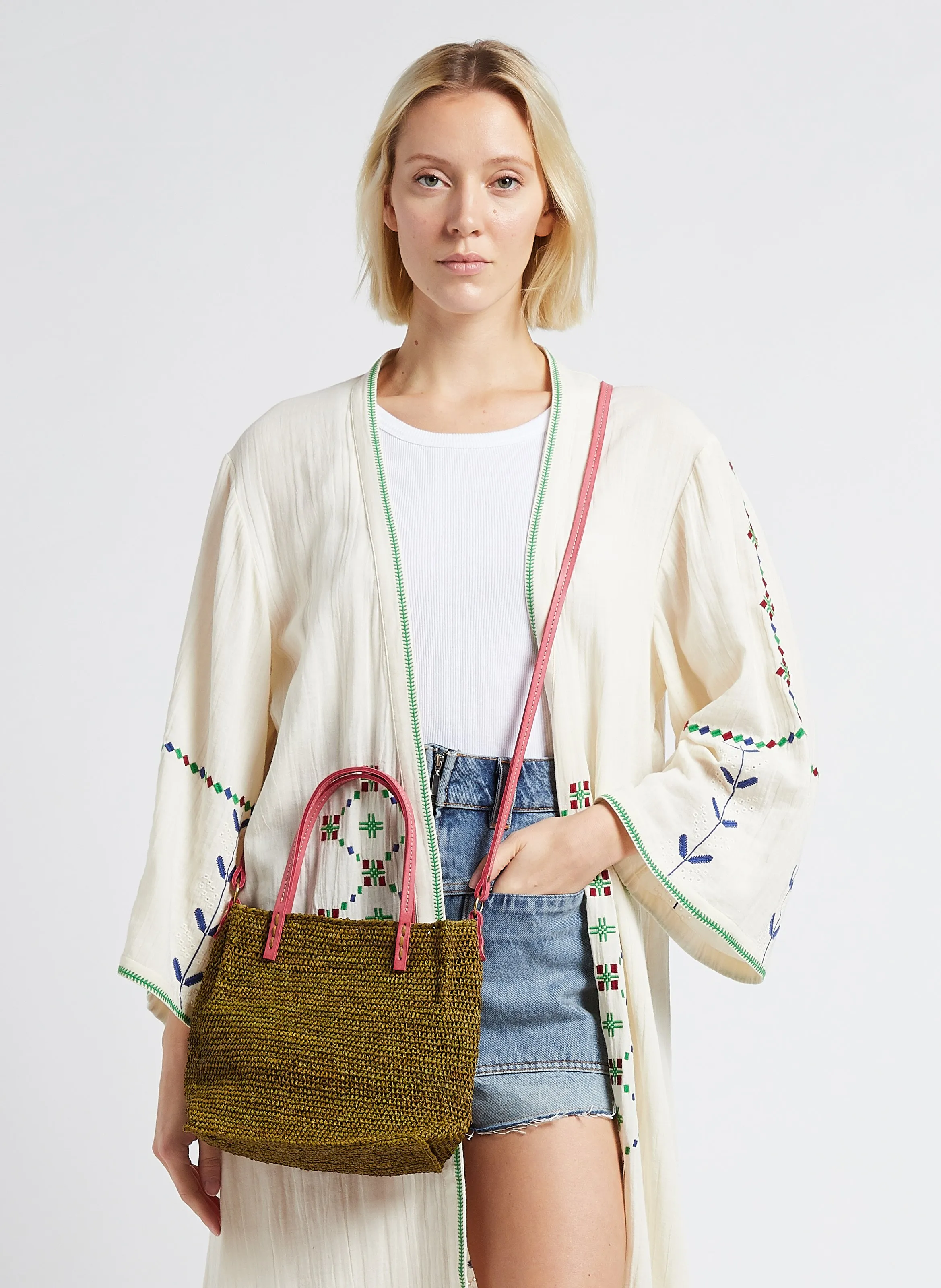  SANS ARCIDET   CAMINO XS - Borsa a mano in rafia | Marrone