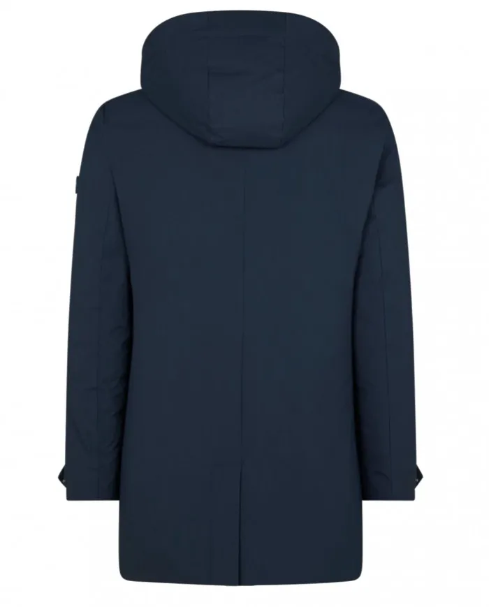 SAVE THE DUCK Cappotto Uomo D4202M MattY A-ES Impermeabile Cappuccio Blu 00146 BLU BLACK