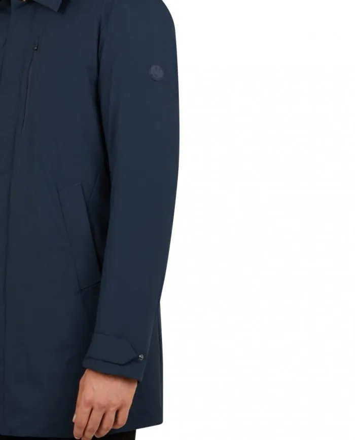SAVE THE DUCK Cappotto Uomo D4202M MattY A-ES Impermeabile Cappuccio Blu 00146 BLU BLACK