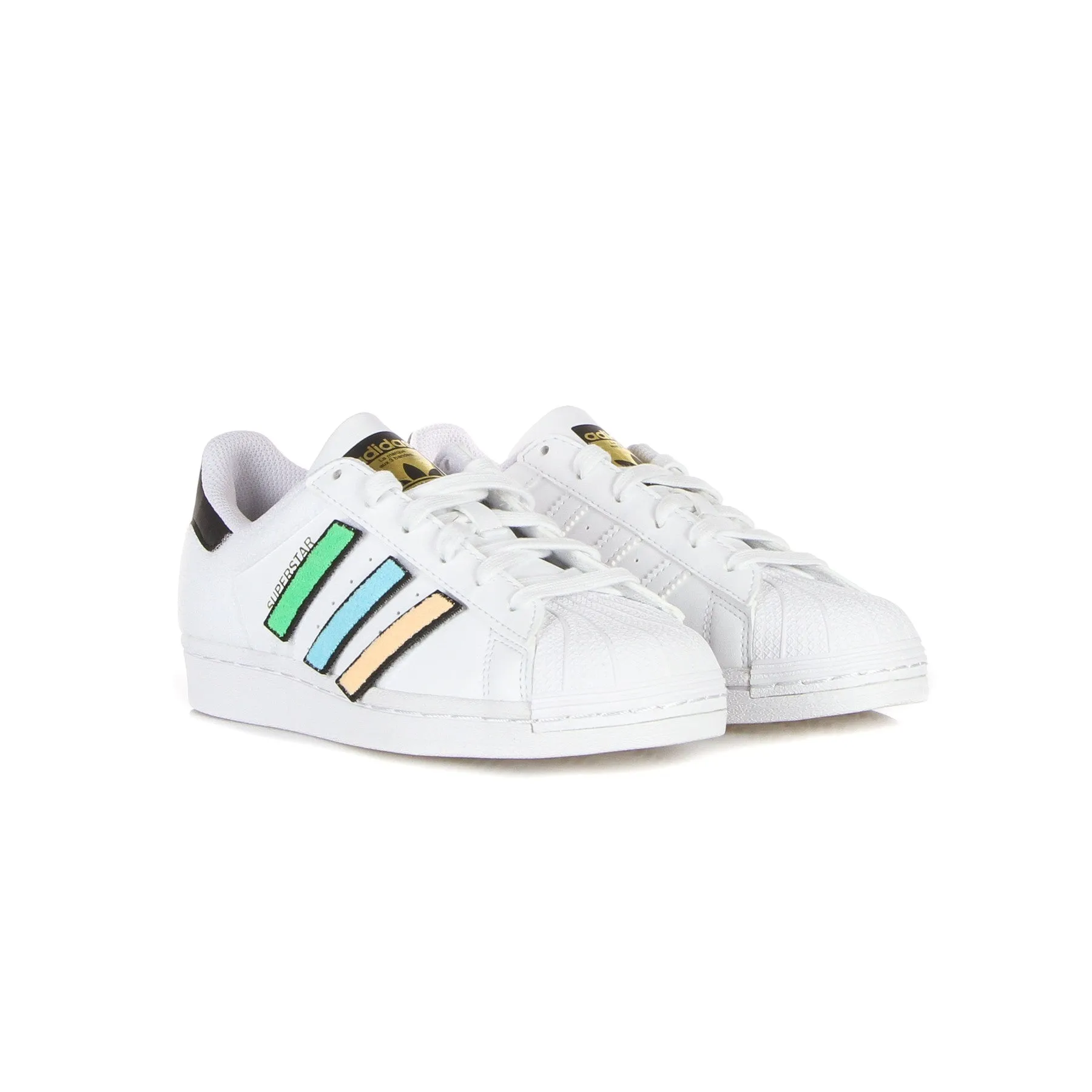 Scarpa Bassa Ragazzo Superstar J Cloud White/core Black/gold Metallic