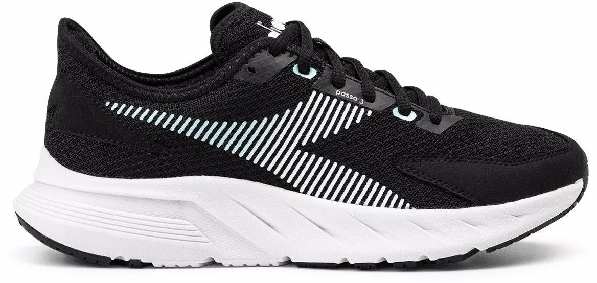 SCARPA DA RUNNING DA DONNA DIADORA PASSO 3 BLACK/WHITE/ARUBA BLUE - 101.179548 D0513