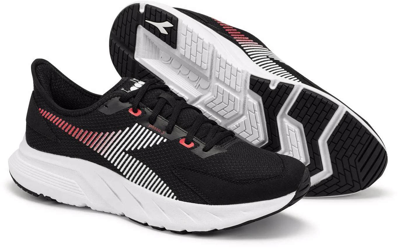 SCARPA DA RUNNING DA UOMO DIADORA PASSO 3 BLACK/WHITE (C7406) - 101.179546 C7406