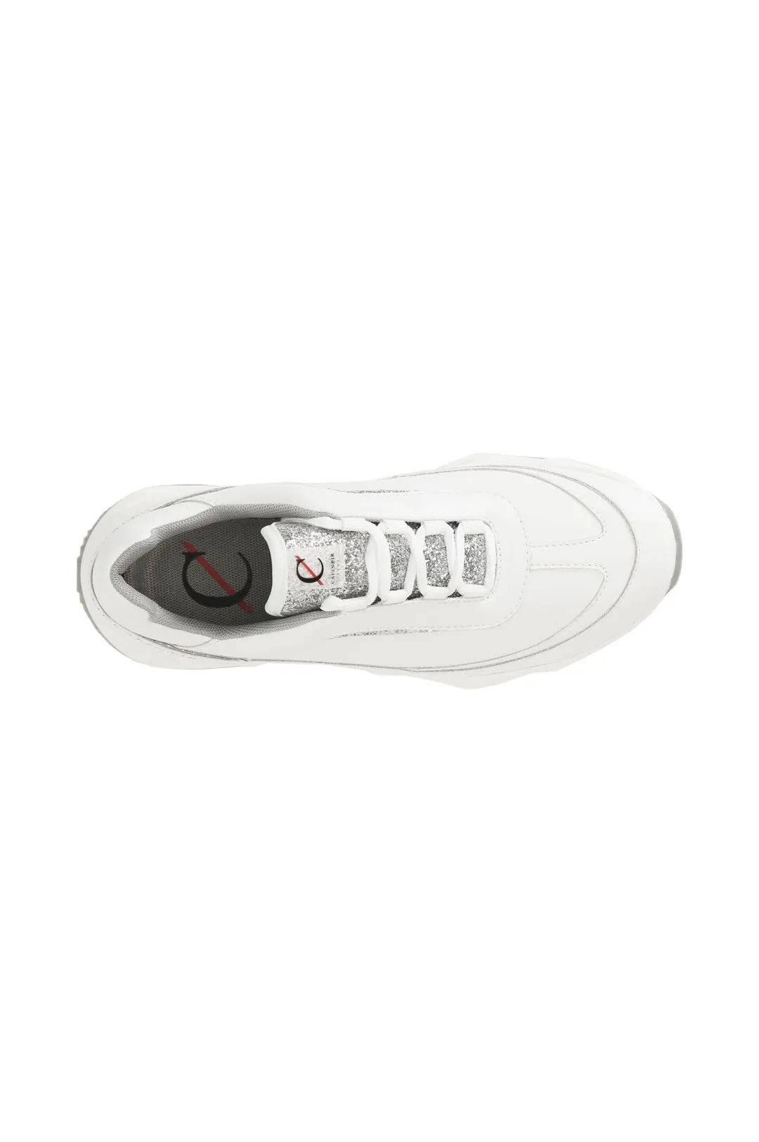 scarpe running con riporti glitter bianco/argento