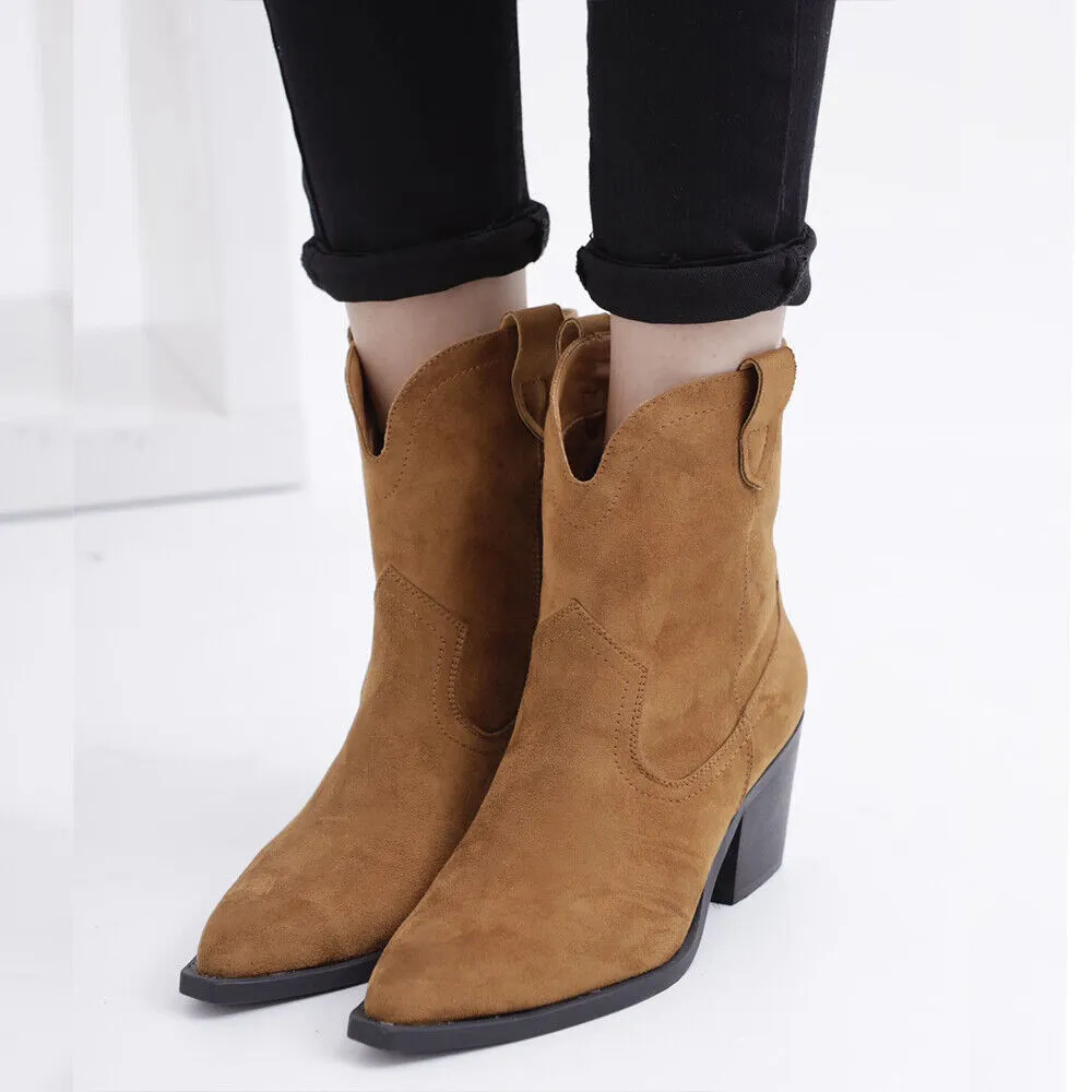 Scarpe Stivaletti Texani Camperos Cowboy Cowgirl Da donna Camoscio Western MP633