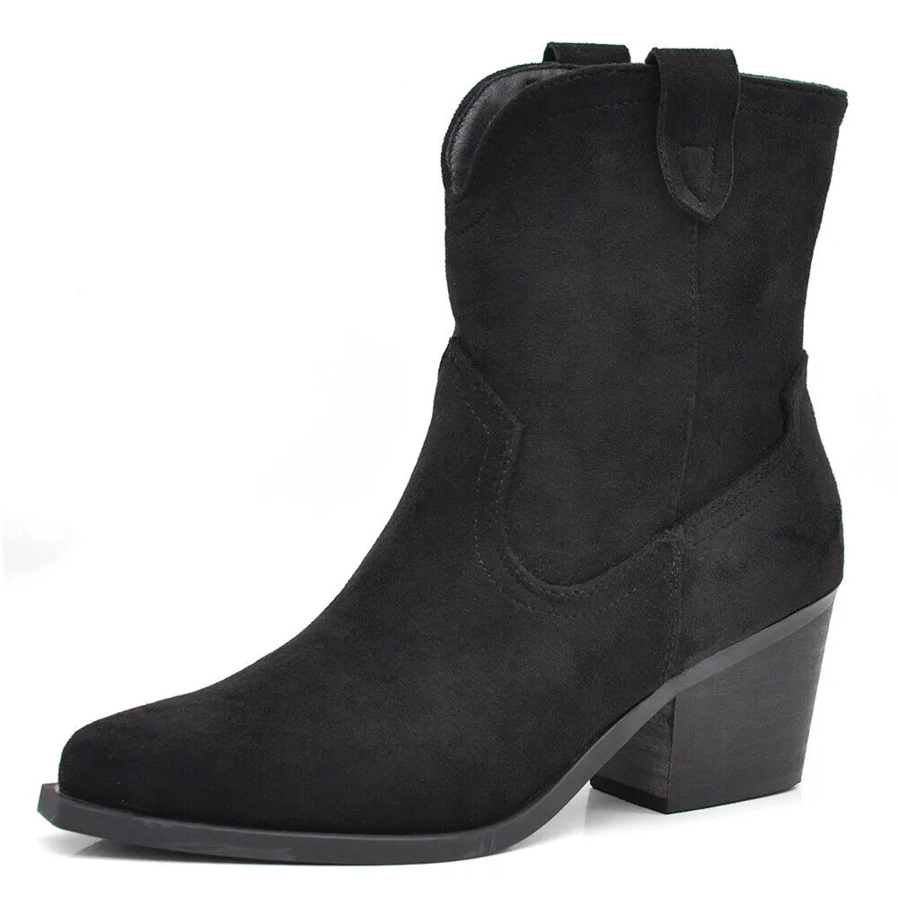 Scarpe Stivaletti Texani Camperos Cowboy Cowgirl Da donna Camoscio Western MP633