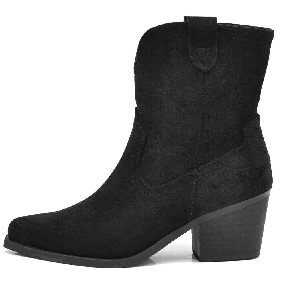 Scarpe Stivaletti Texani Camperos Cowboy Cowgirl Da donna Camoscio Western MP633