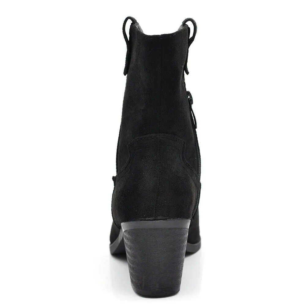 Scarpe Stivaletti Texani Camperos Cowboy Cowgirl Da donna Camoscio Western MP633
