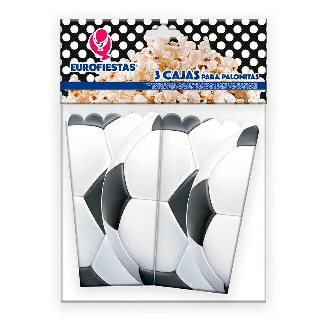 Scatola con disegno di calcio - 3 pezzi.