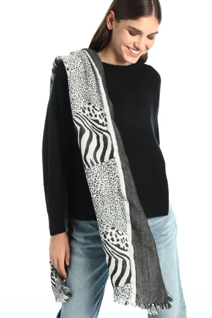Sciarpa in jacquard animalier