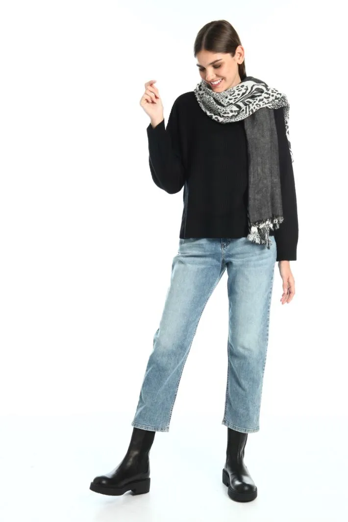 Sciarpa in jacquard animalier