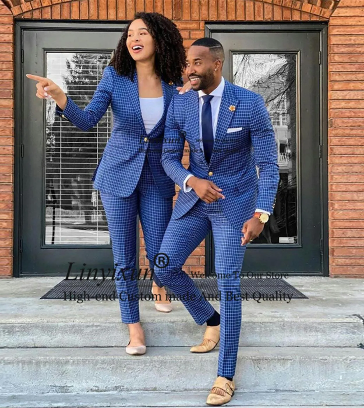 Set blazer da uomo Blazer da lavoro Pantaloni da giacca Abiti da uomo Abito da uomo Bello scozzese
