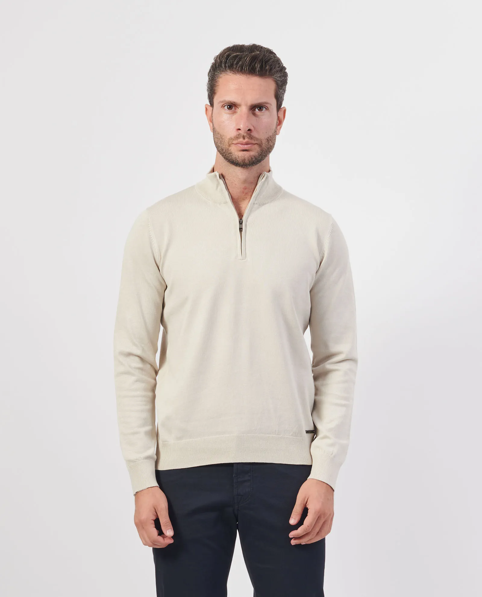 SETTE/MEZZO      Maglione uomo Settemezzo con mezza zip