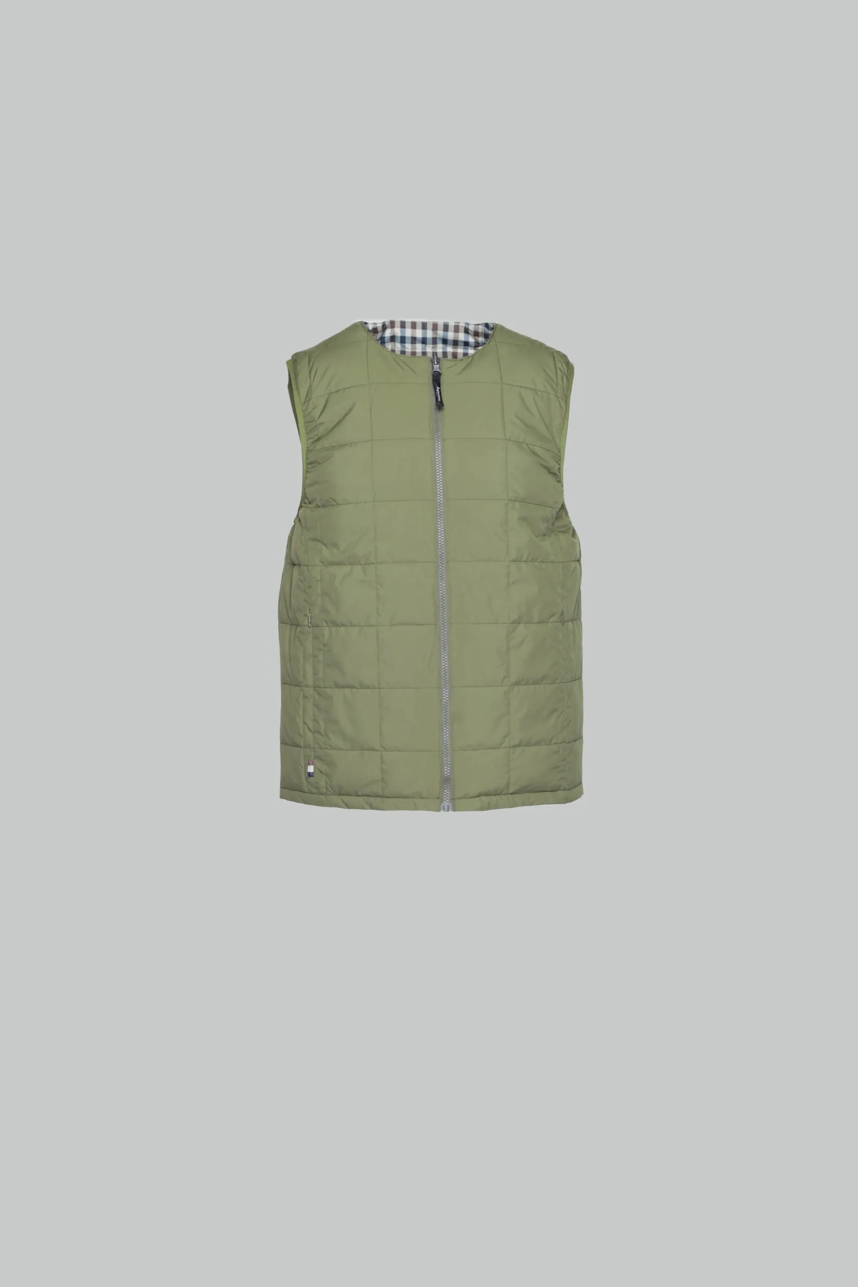 Smanicato Aquascutum ACTIVE REVERSIBLE VEST Verde Oliva