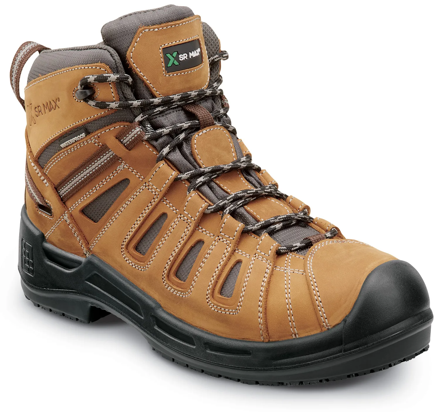 SR MAX  Concord, Men's, Brown, Hiker Style, Comp Toe, EH, Waterproof, MaxTRAX Slip Resistant, Work Boot