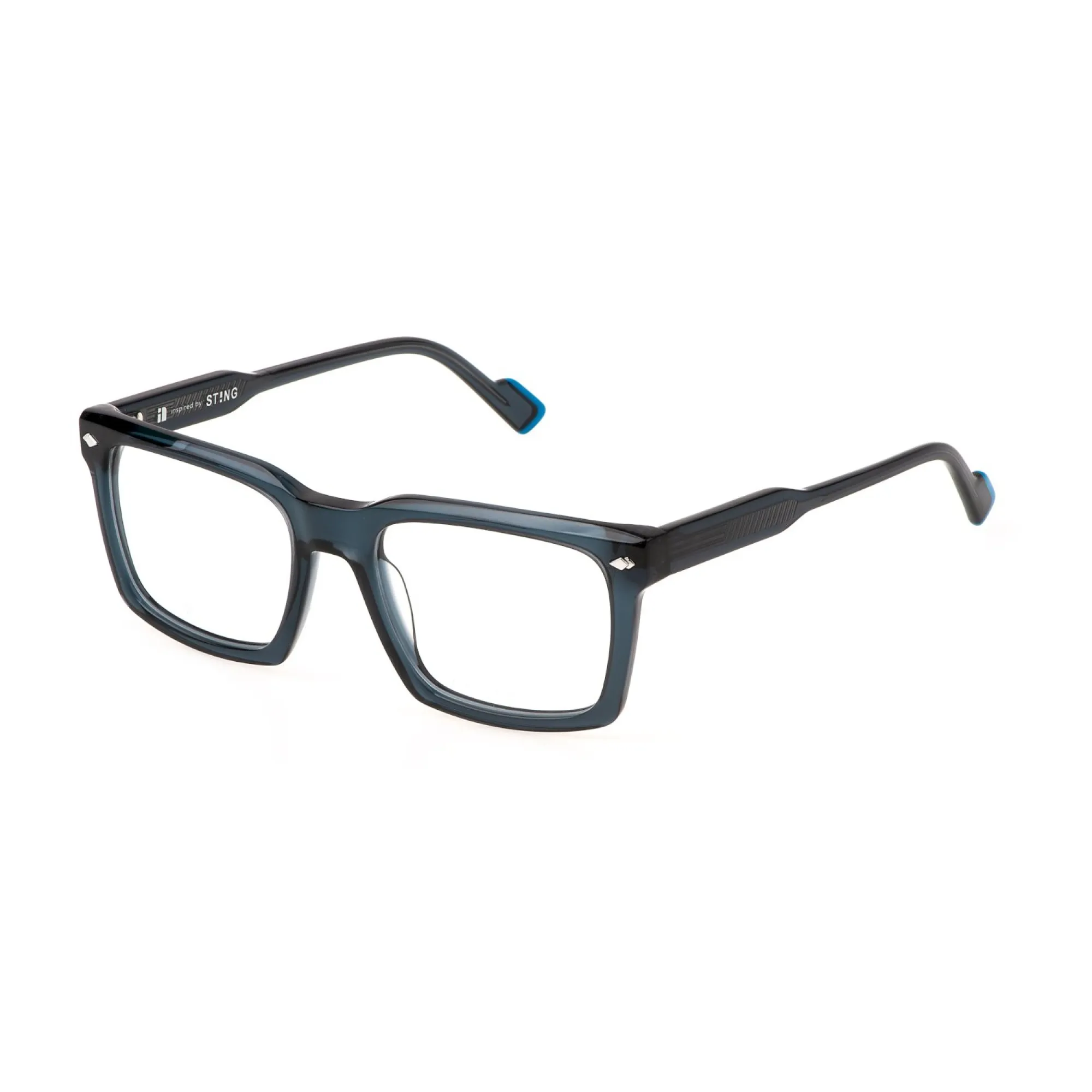   Sting VST507L - 06SB Blu Trasparente Lucido | Occhiale Da Vista Unisex 