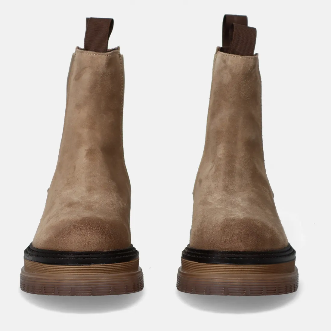 Stivaletto chelsea da donna Les Tulipes beige con maxi suola