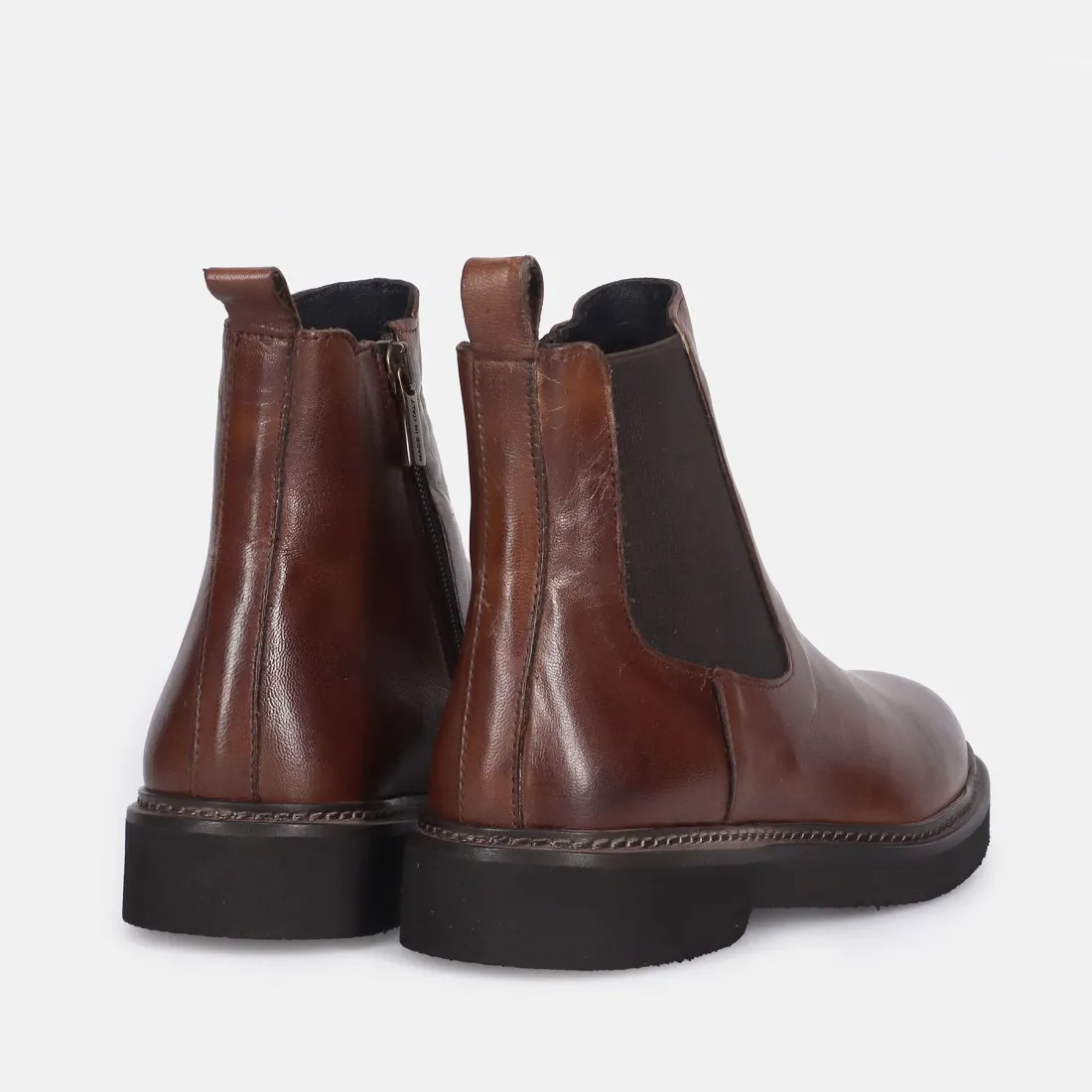 Stivaletto Chelsea da donna Sangiorgio in pelle color cuoio